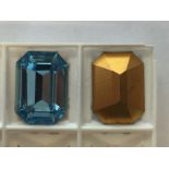 13.12ct Austrian Synthetic Aquamarine Gold Foiled Emerald Cut (18x13mm)13.12ct Austrian Synthetic