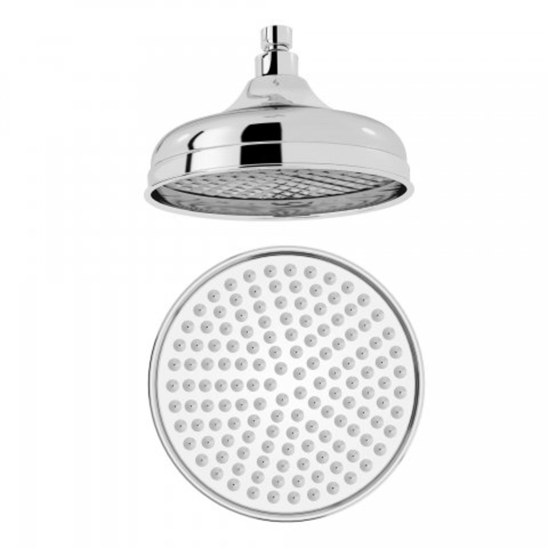 (REF146) 205mm Traditional Rain Chrome Plated Solid Brass Shower Head - Finest Range Our stunning
