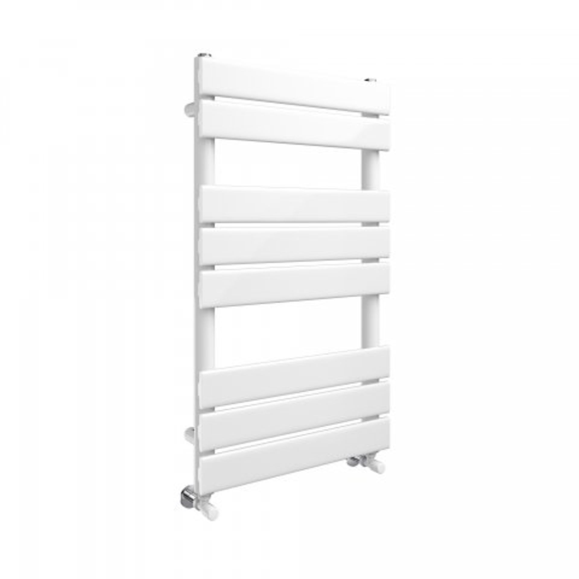(SKU342) 800x450mm White Flat Panel Ladder Towel Radiator - Medina Premium. RRP £163.99. Stylishly - Image 3 of 3