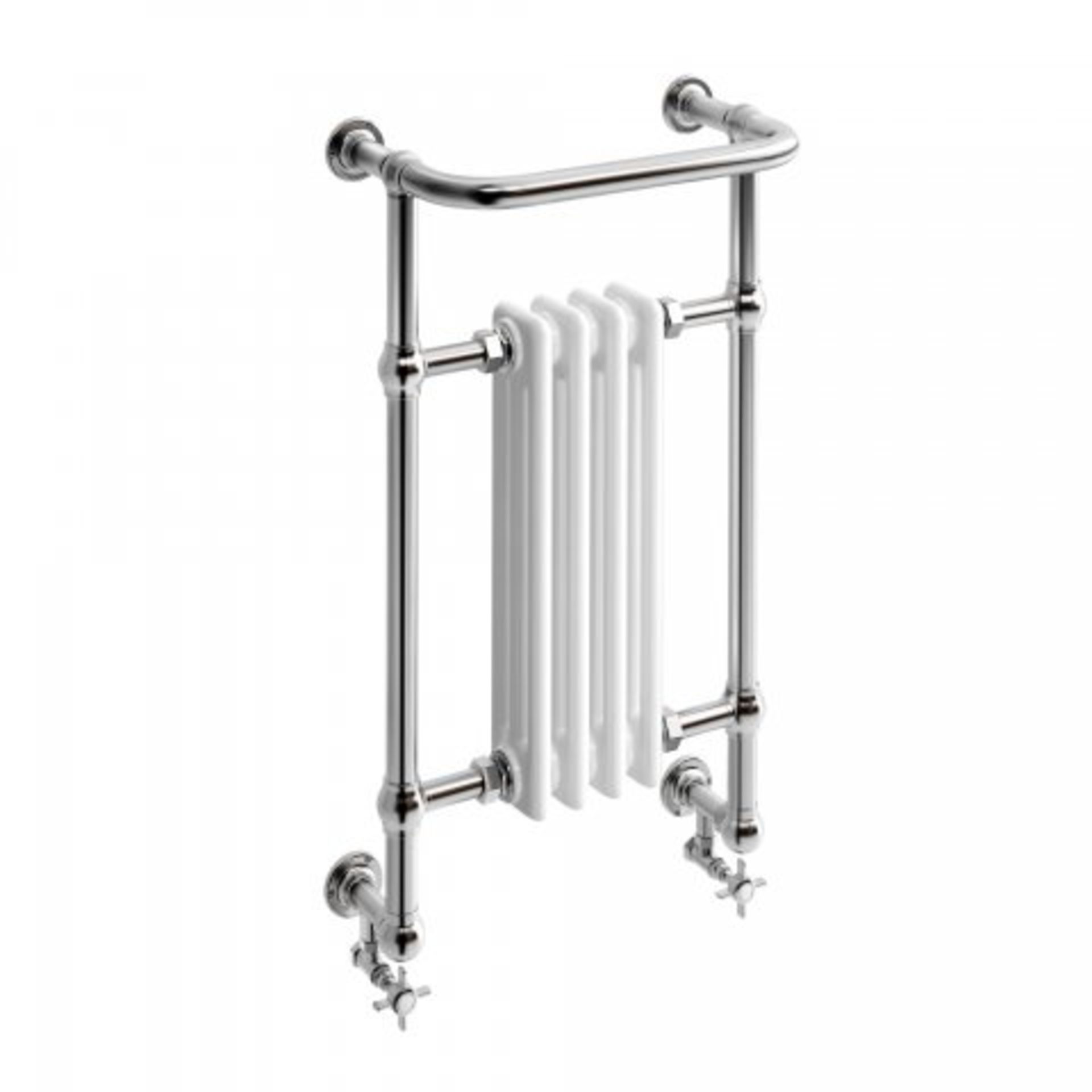 (REF7) 826x479mm Traditional White Wall Mounted Towel Rail Radiator - Victoria Premium. RRP £305.99. - Image 2 of 3