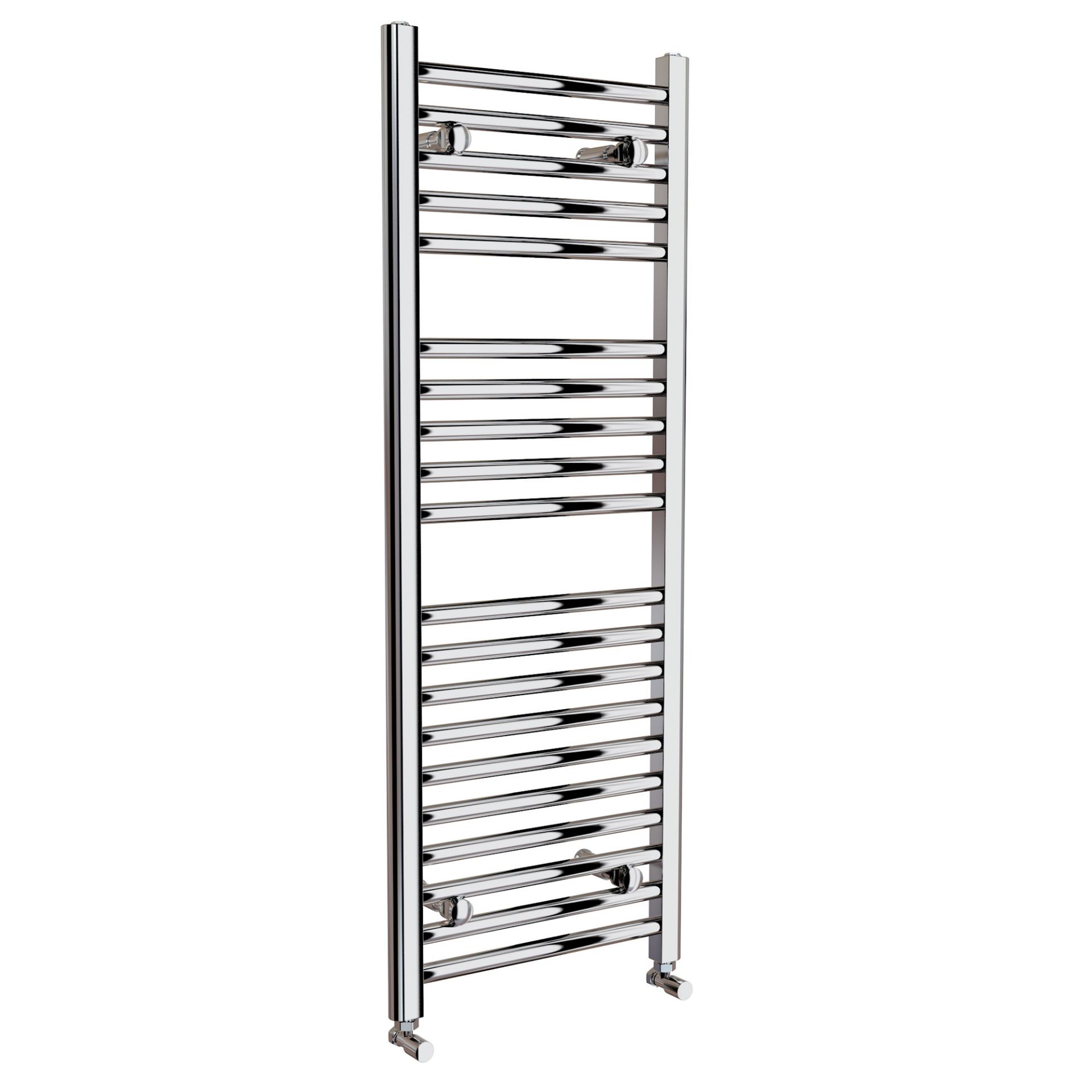 AA122- 1200x450mm - 25mm Tubes - Chrome Heated Straight Rail Ladder Towel Radiator - Natasha - Image 3 of 4