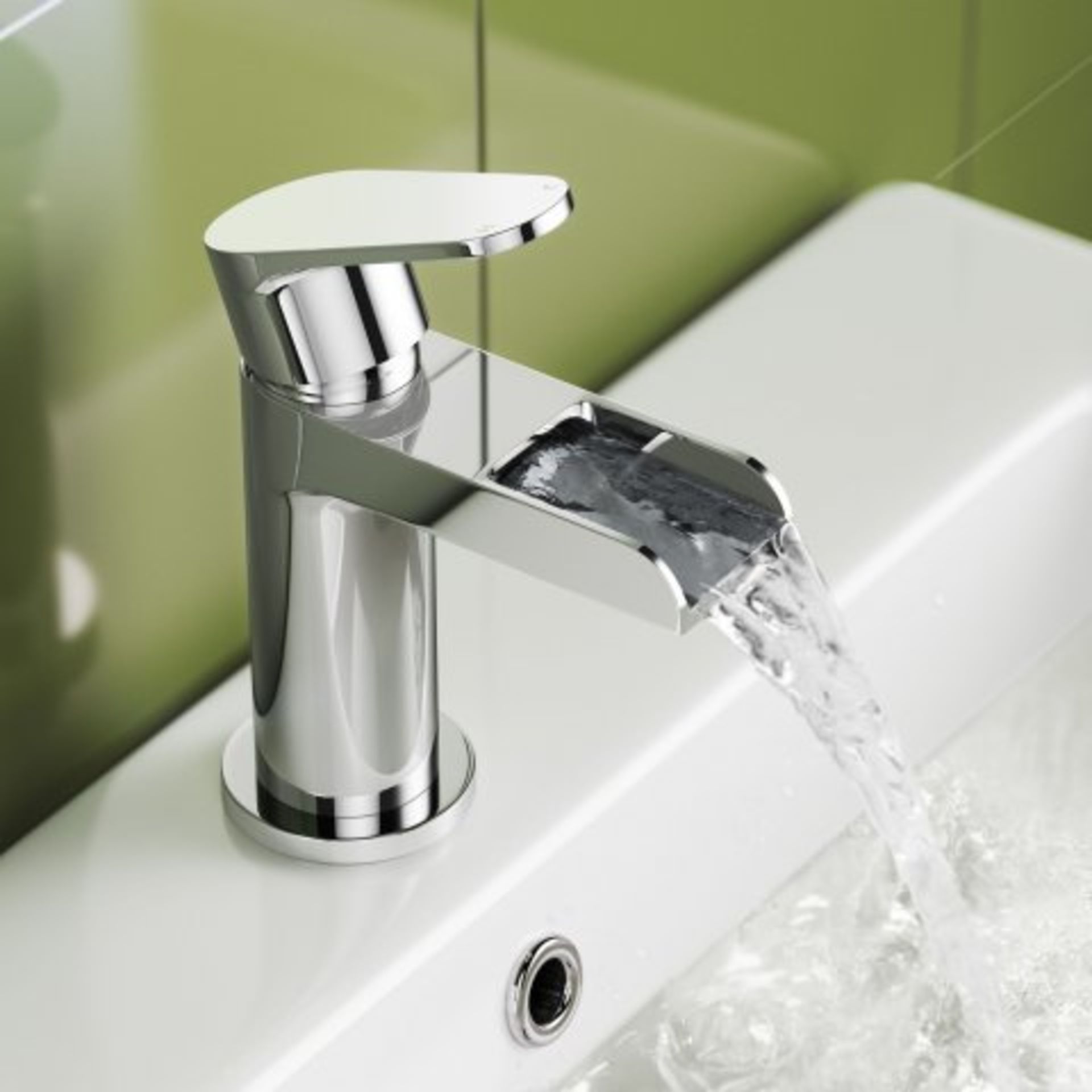(REF40) Cela Waterfall Basin Mixer Tap Presenting a contemporary design, this solid brass tap has