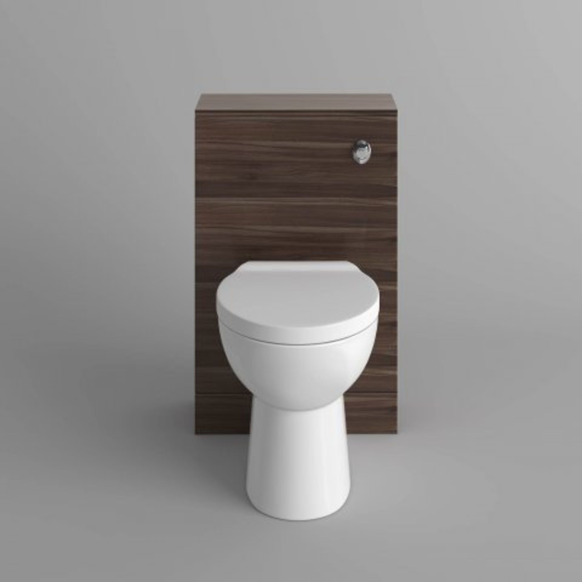 (SKU361) 500mm Slimline Walnut Effect Slimline Back To Wall Toilet Unit. RRP £161.99. This - Image 3 of 3