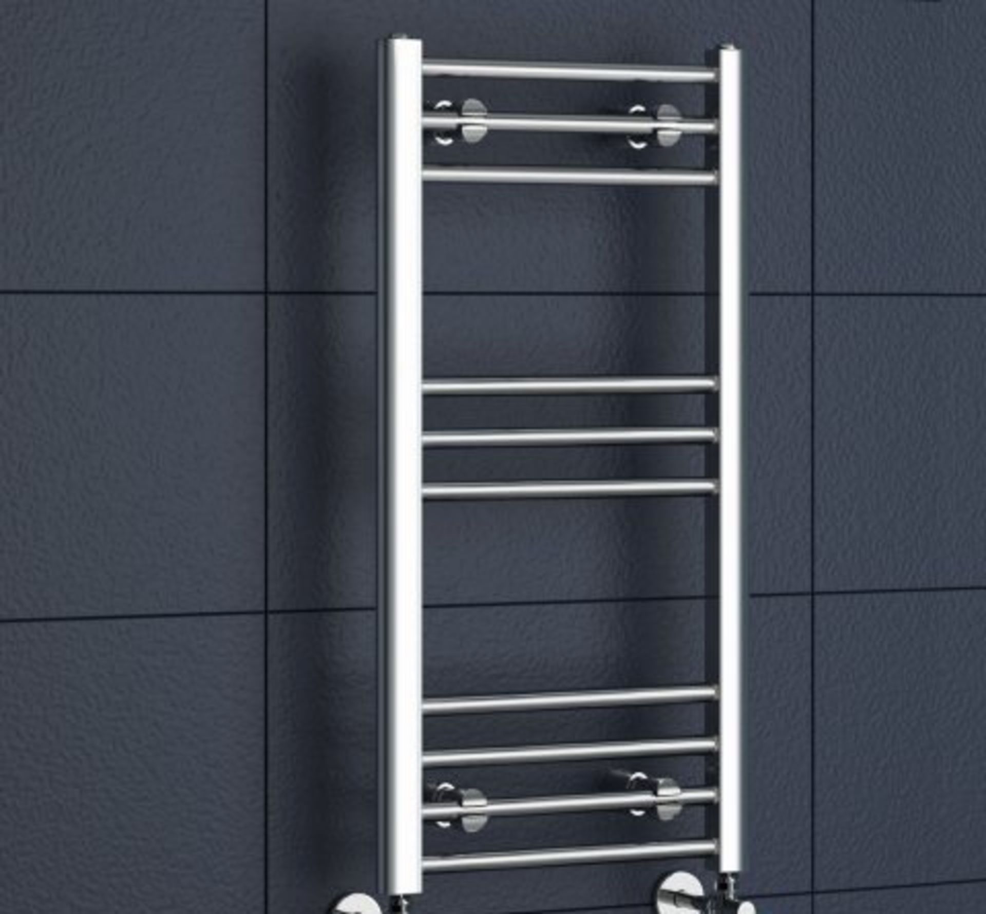 AA127- 1000x600mm White Straight Rail Ladder Towel Radiator - Polar Basic Offering durability and - Image 2 of 7