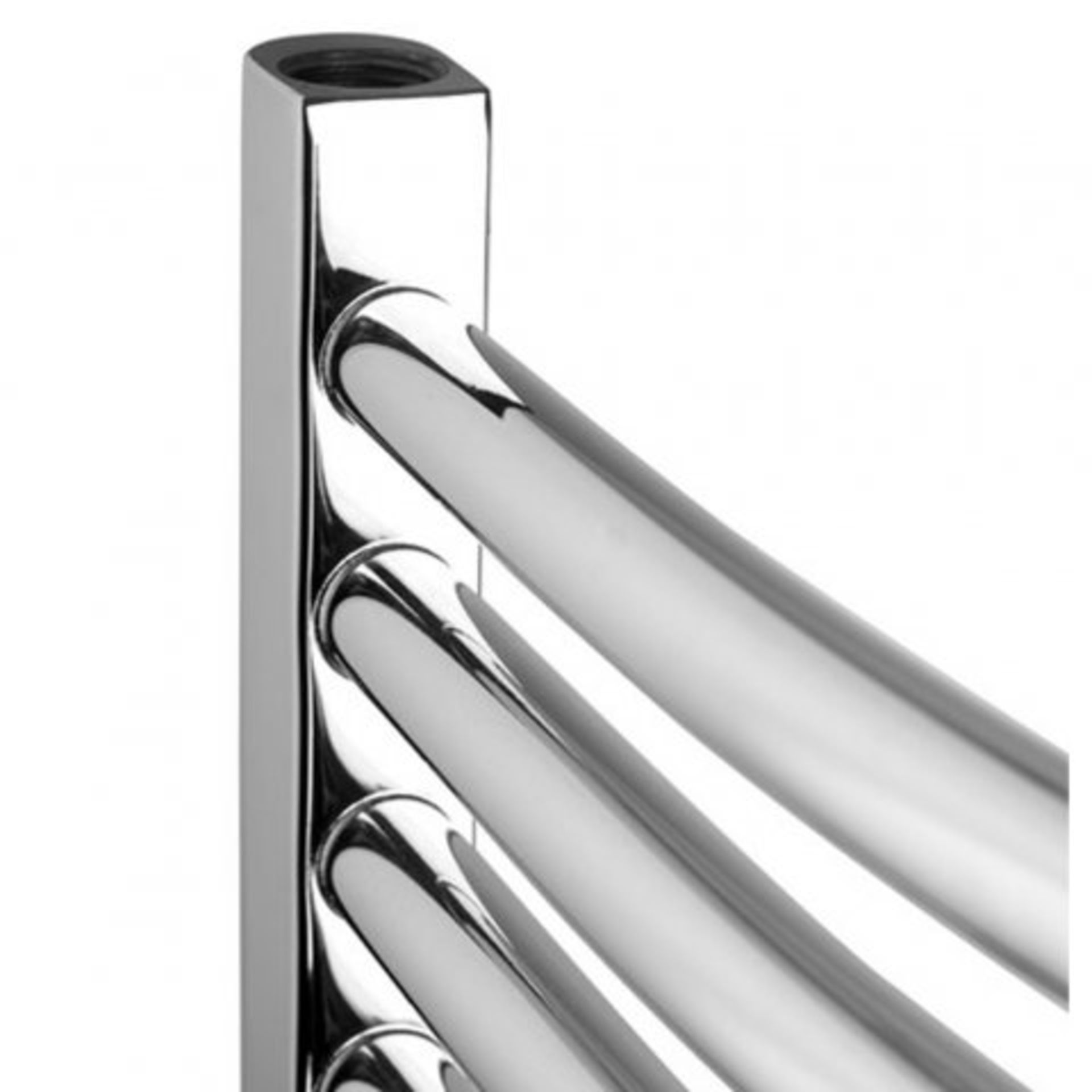 (SKU359) 1600x400mm - 20mm Tubes - Chrome Curved Rail Ladder Towel Radiator - Nancy Basic Our - Image 3 of 4