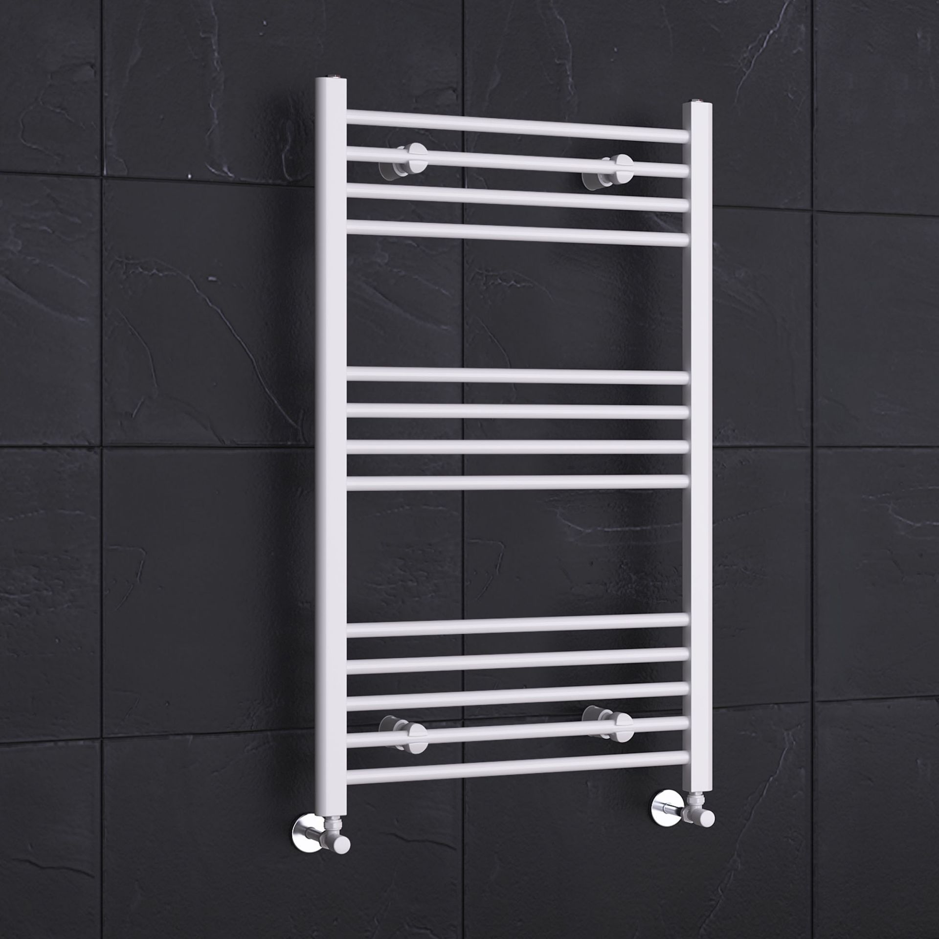 AA127- 1000x600mm White Straight Rail Ladder Towel Radiator - Polar Basic Offering durability and