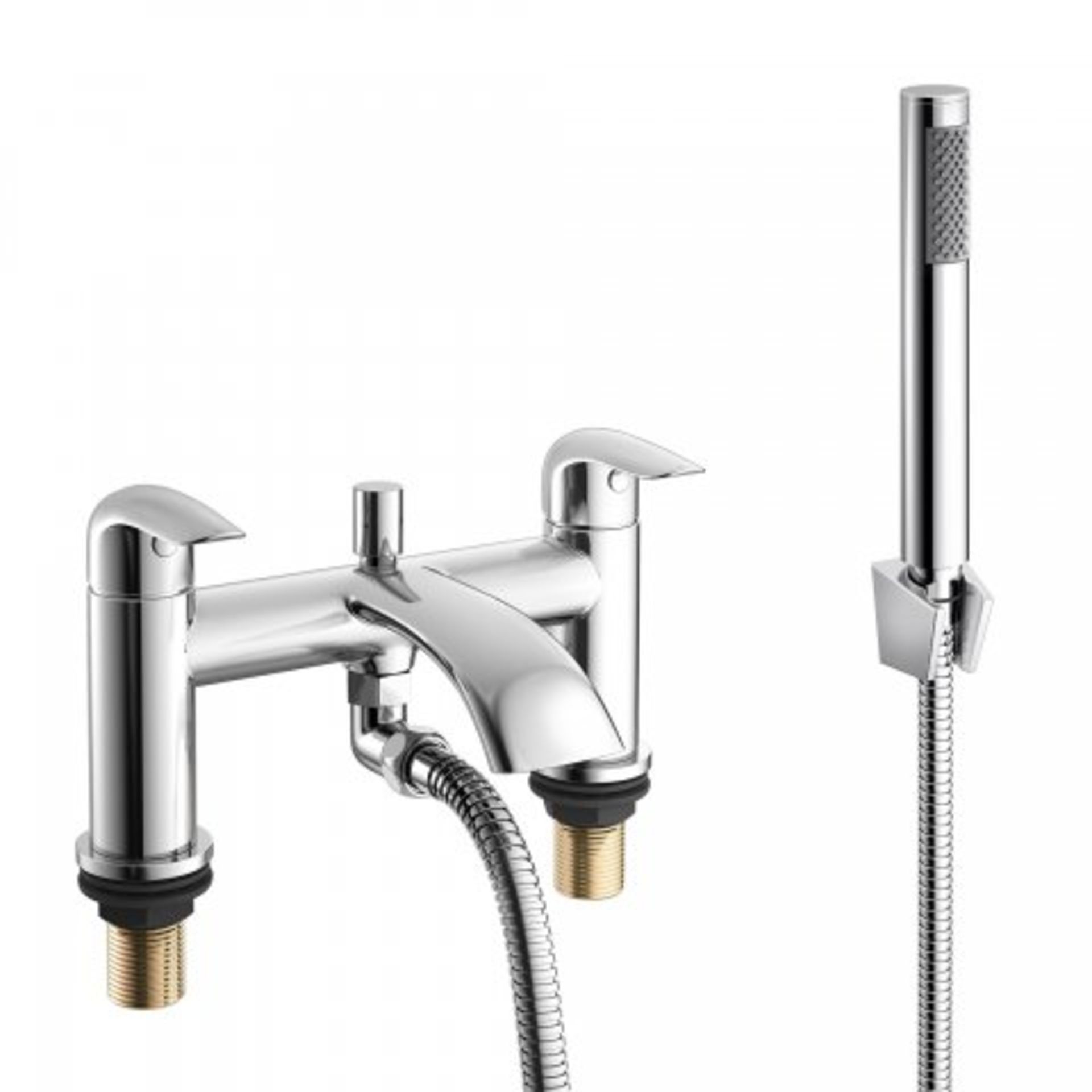 (SKU351) Melville Bath Mixer with Handheld Shower Head. RRP £174.99. The dramatically curved spout - Image 2 of 3