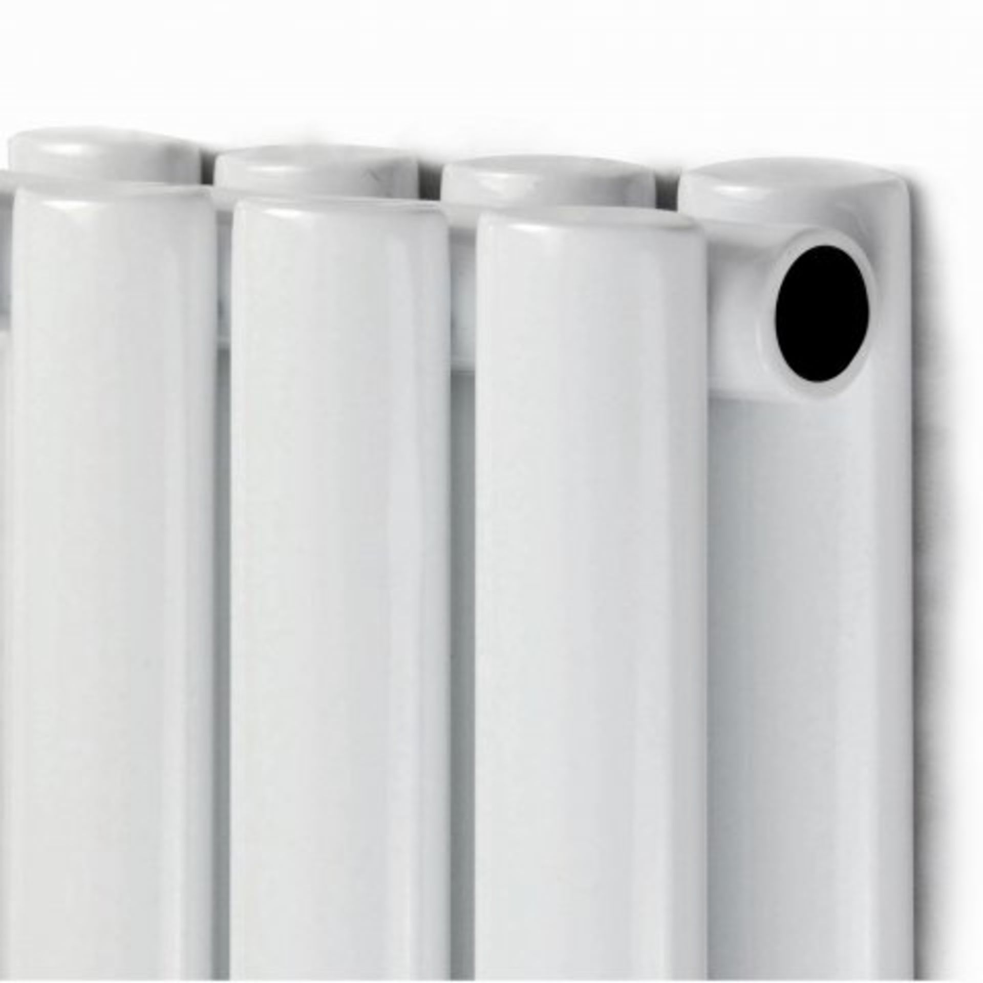 (SKU362) 1600x360mm Gloss White Double Oval Tube Vertical Radiator - Ember Premium. RRP £247.99. Our - Image 3 of 4