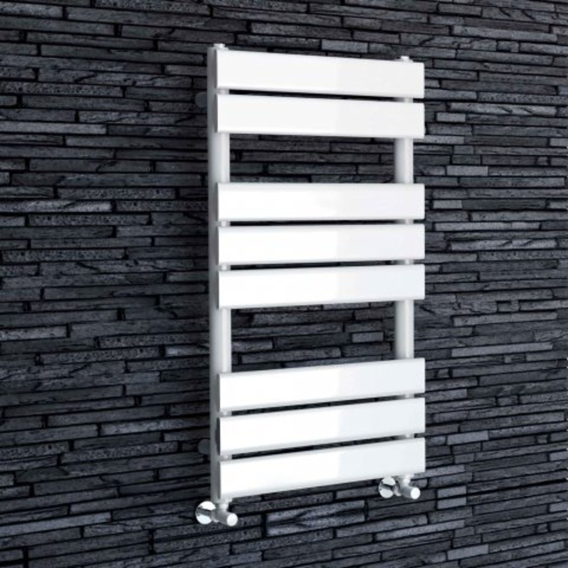 (SKU342) 800x450mm White Flat Panel Ladder Towel Radiator - Medina Premium. RRP £163.99. Stylishly