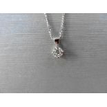 Diamond solitaire style pendant set with a single brilliant cut diamond weighing 0.40ct, H colour