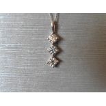 Trilogy style pendant set with 3 brilliant cut diamonds, H/I colour, Si3 clarity, weighing 1.00ct