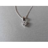 Diamond solitaire style pendant set with a 0.30ct brilliant cut diamond, I colour and Si3 clarity.