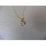 Diamond solitaire style pendant set with a single brilliant cut diamond weighing 0.40ct, H colour