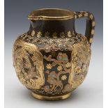 DOULTON LAMBETH GILT JAPANESE DESIGN JUG NELLIE LEGGE C.1895