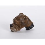 RARE COLD PAINTED BRONZE BULLDOG VESTA CASE EARLY 20TH C.