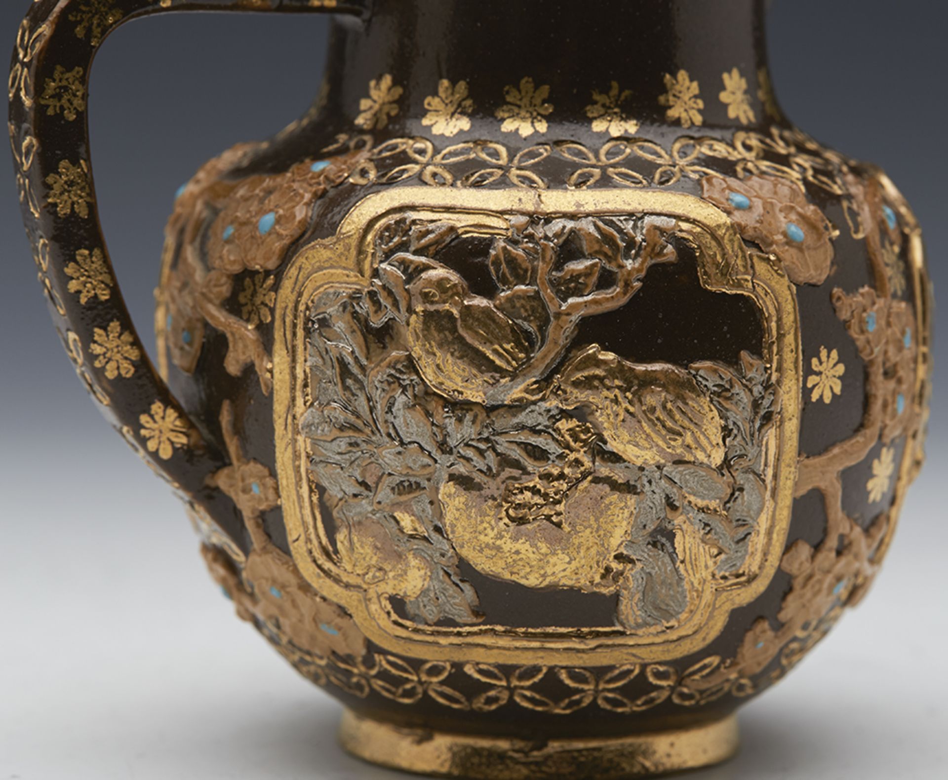 DOULTON LAMBETH GILT JAPANESE DESIGN JUG NELLIE LEGGE C.1895 - Image 2 of 9