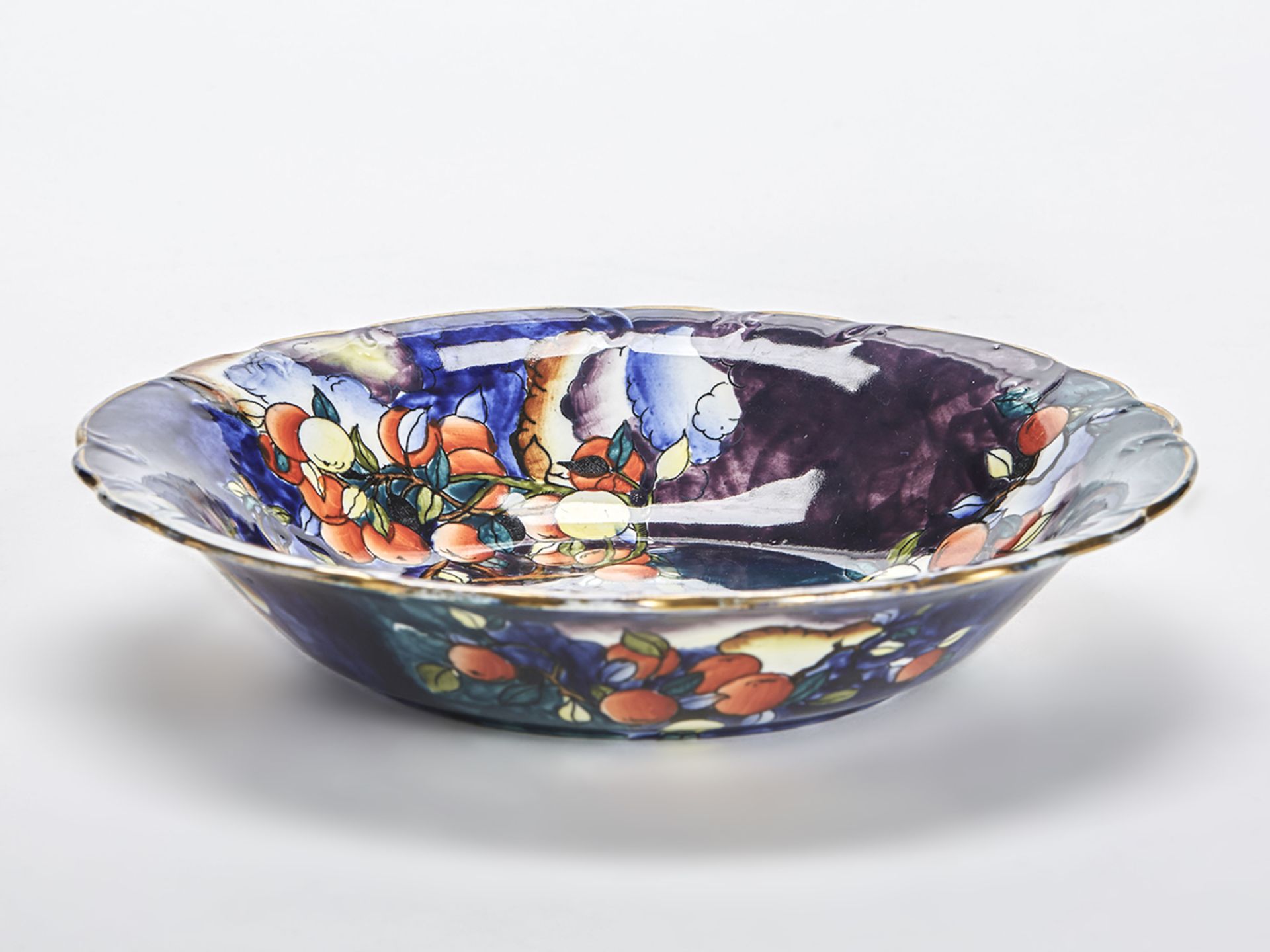 RARE HANCOCK CHERRY-RIPE PAINTED BOWL MOLLY HANCOCK c.1920 - Image 3 of 6