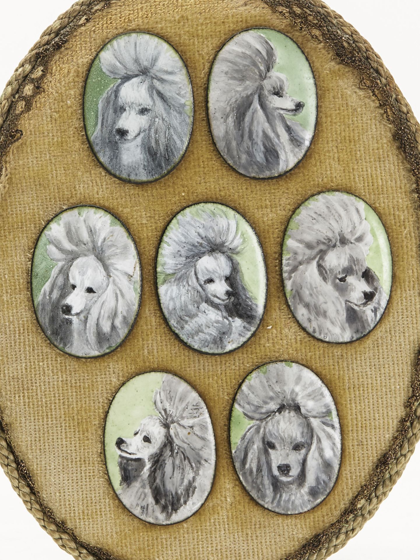 ANTIQUE ENAMEL POODLE PORTRAIT PLAQUE c.1900 - Image 2 of 9