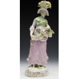 ANTIQUE FRENCH SAMSON FLOWER SELLER FIGURINE 19TH C.