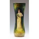 ART NOUVEAU ROYAL BONN PAINTED MAIDEN VASE BY J STICHER c.1900