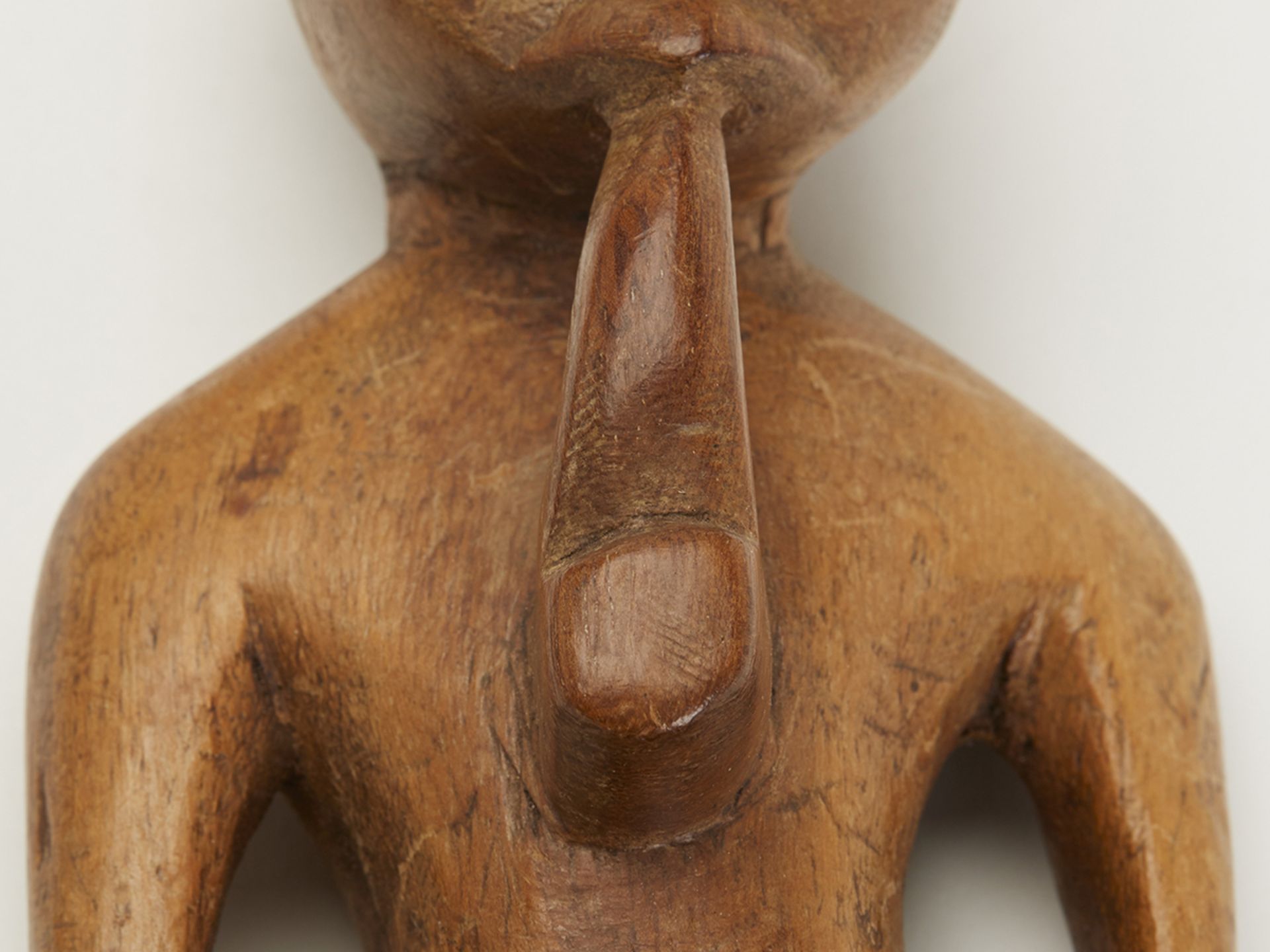 VINTAGE AFRICAN CHAINED WOODEN FIGURES 20TH C. - Image 8 of 13