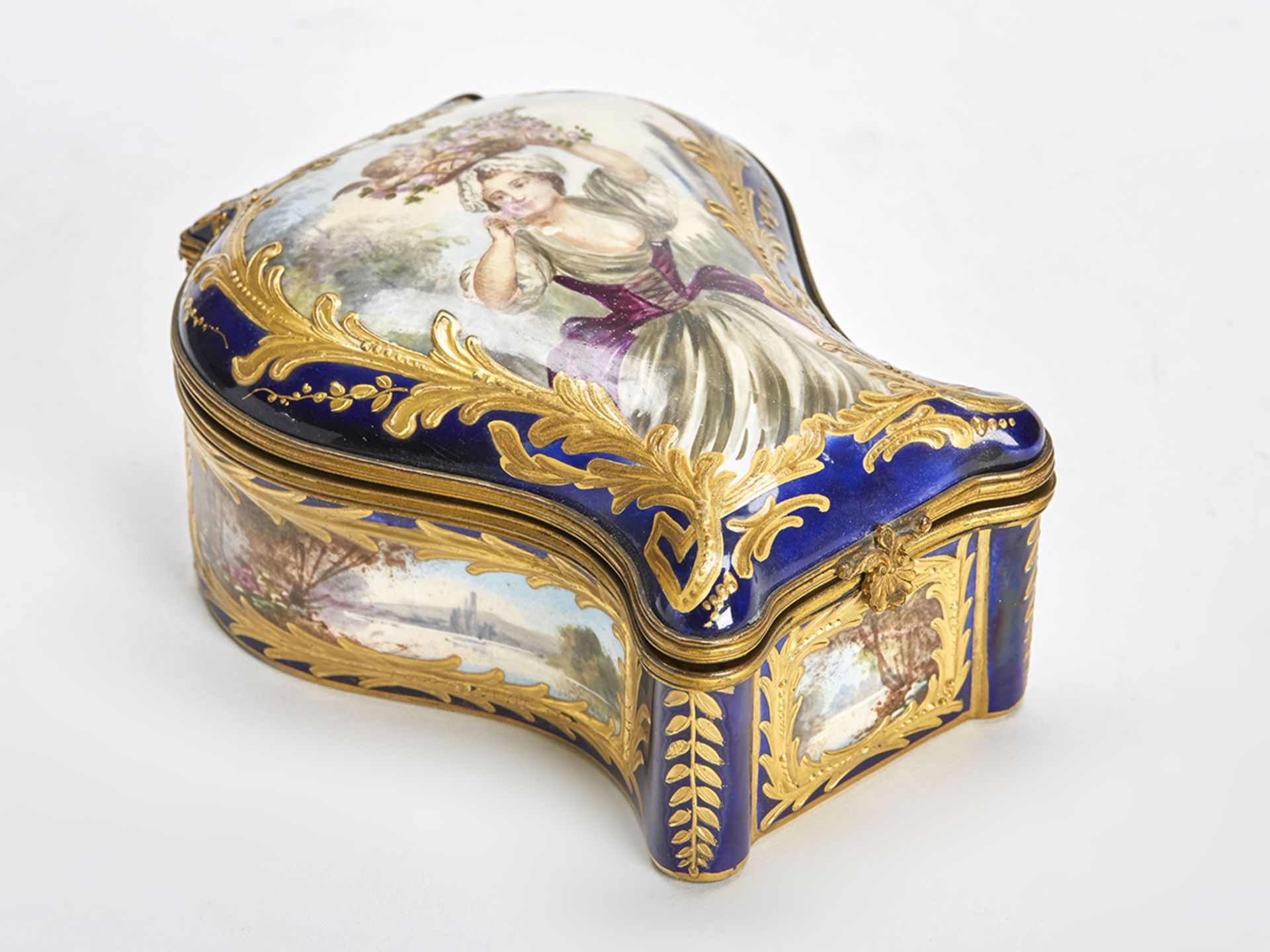 Antique French Sevres Painted Dressing Table Box 18/19Th C.