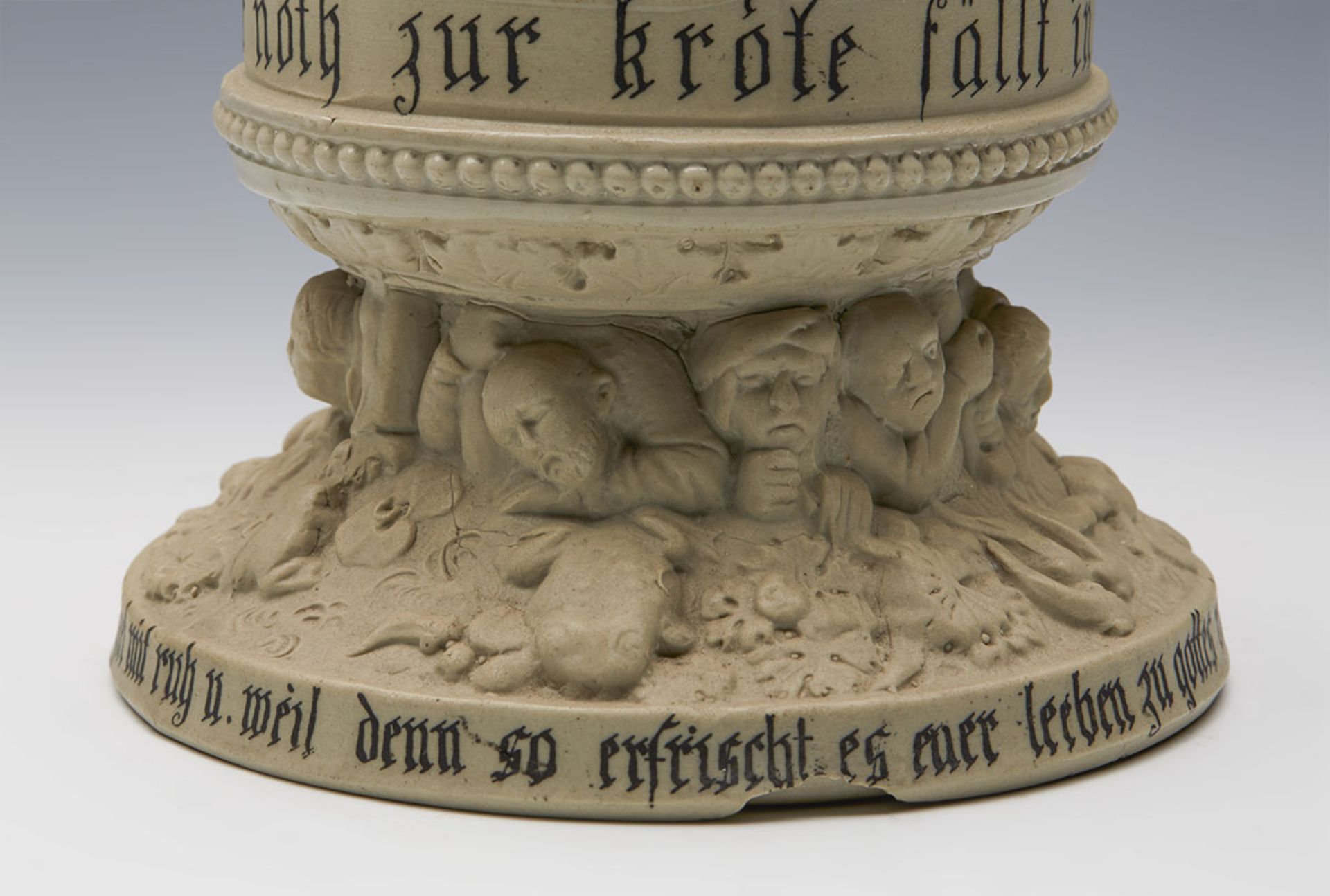 Antique Villeroy & Boch Mettlach Figural Vase With Prose 1852-73 - Image 3 of 10