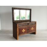 FANTASTIC ANTIQUE SMALL MODEL FURNITURE - APPRENTICE PIECE - A SIDEBOARD WITH MIRROR, DRAWERS,