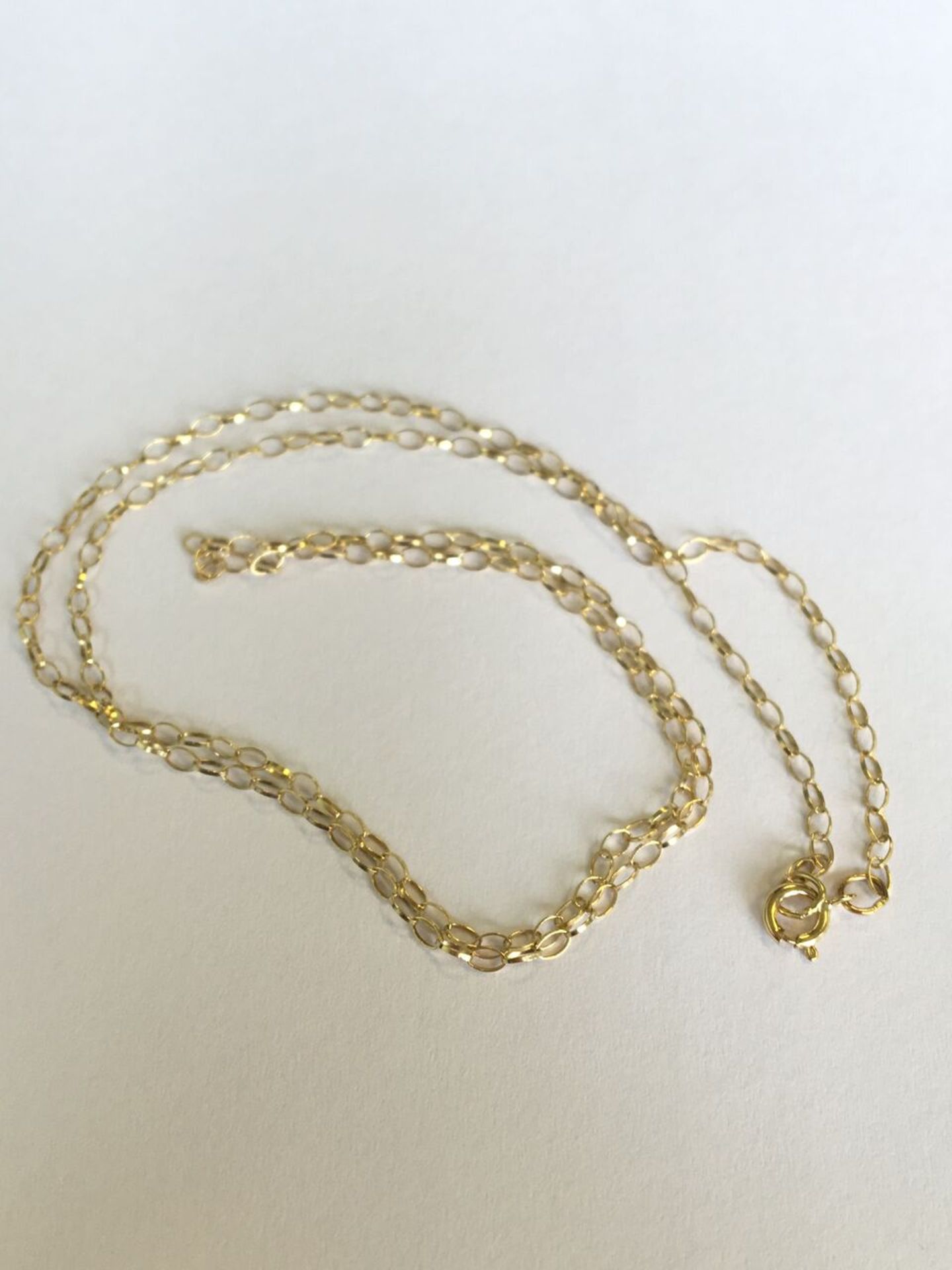 HALLMARKED 9CT YELLOW GOLD BELCHER CHAIN NECKLACE. 16" FREE UK DELIVERY. NO VAT.
