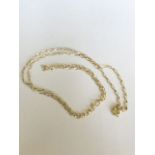 HALLMARKED 9CT YELLOW GOLD BELCHER CHAIN NECKLACE. 16" FREE UK DELIVERY. NO VAT.