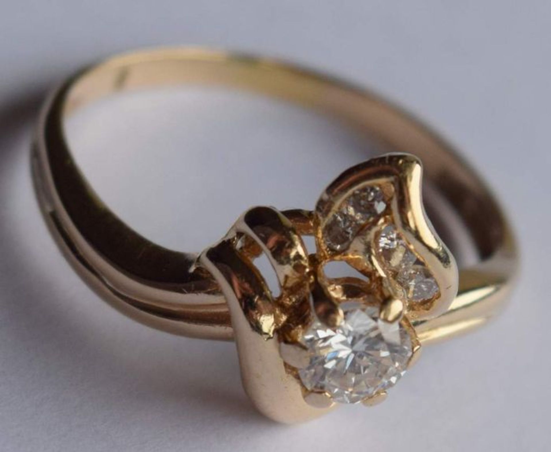 14ct Yellow Gold Ladies Diamond Ring 0.30ct - Image 3 of 4