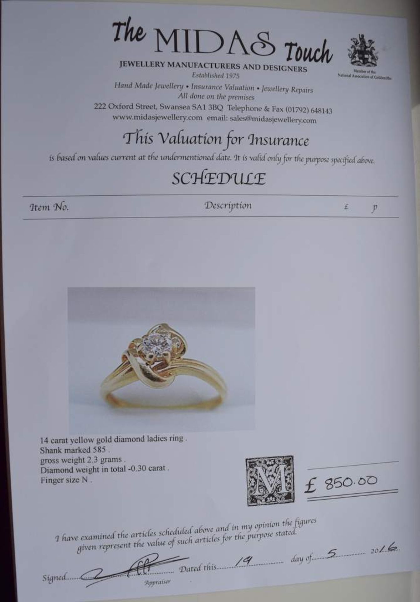 14ct Yellow Gold Ladies Diamond Ring 0.30ct - Image 2 of 4