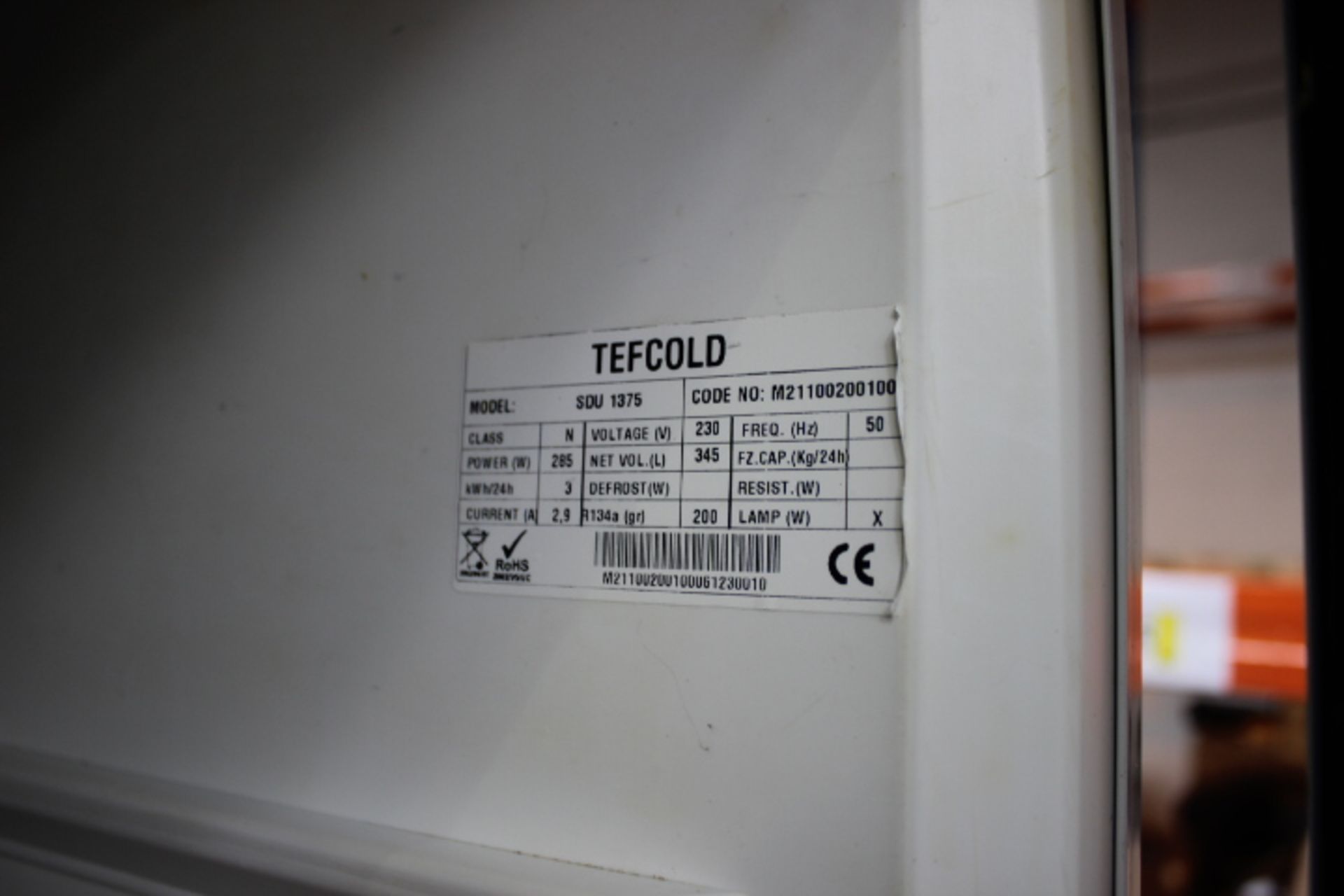 1 x Tefcold Upright Fridge Used - Image 4 of 4