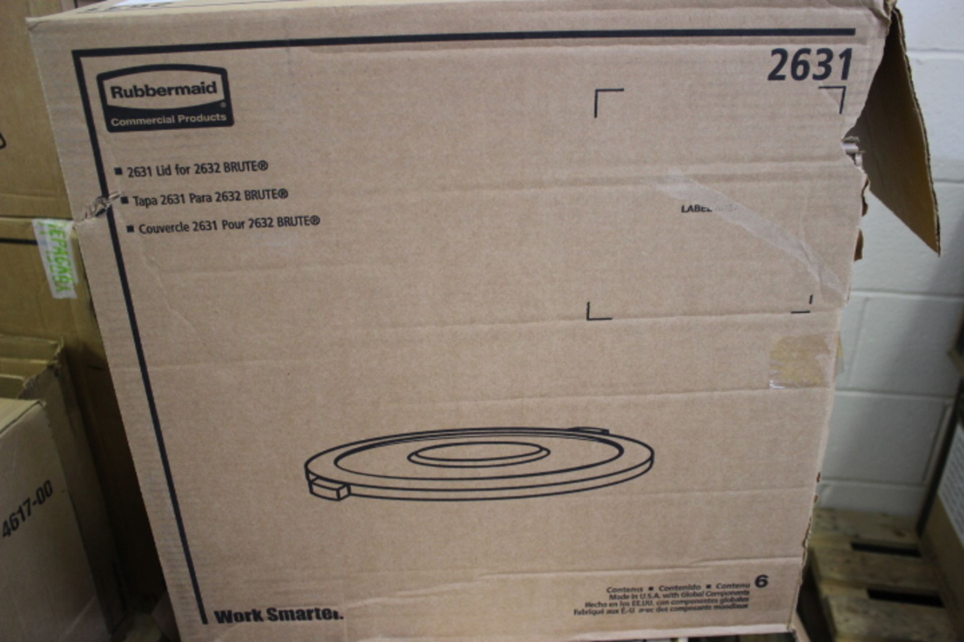 4 x Rubbermaid 2631 Bin Lids for Brute 2632 Yellow