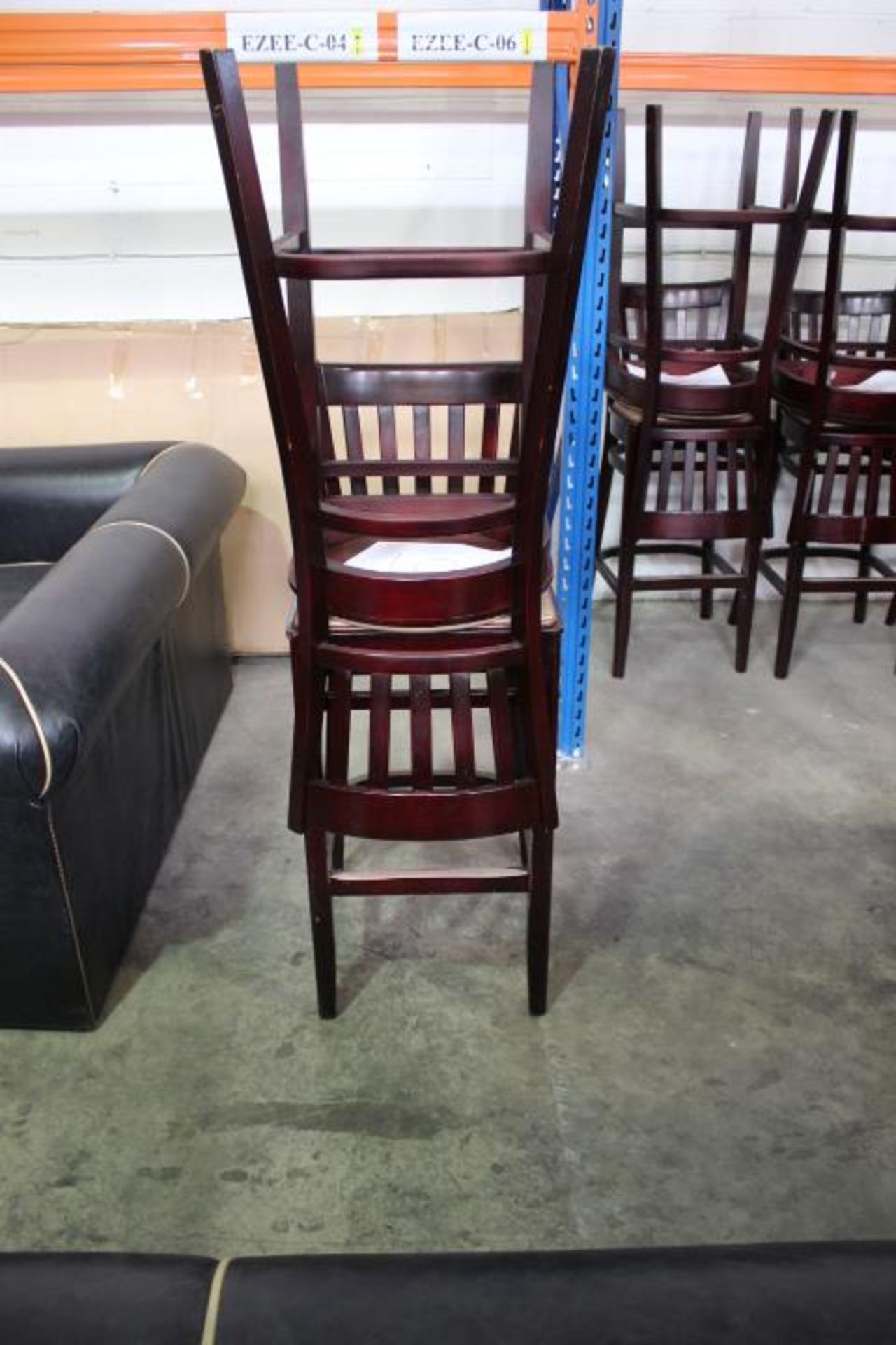 2 x Wooden Bar Stools with Cream Seat Used