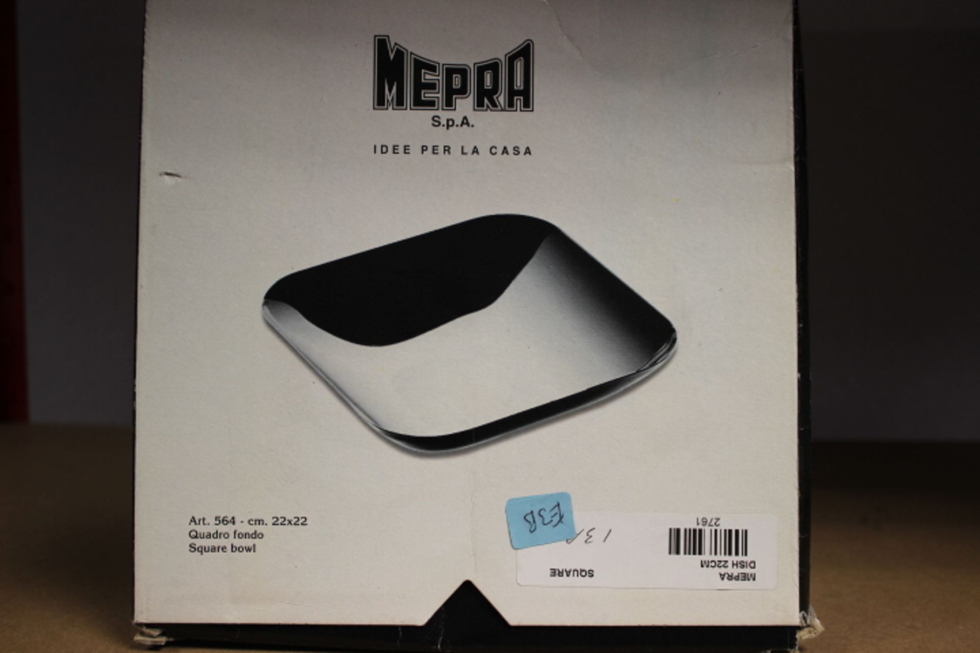 Mepra Steel Uno Square Bowl with Tray, Silver