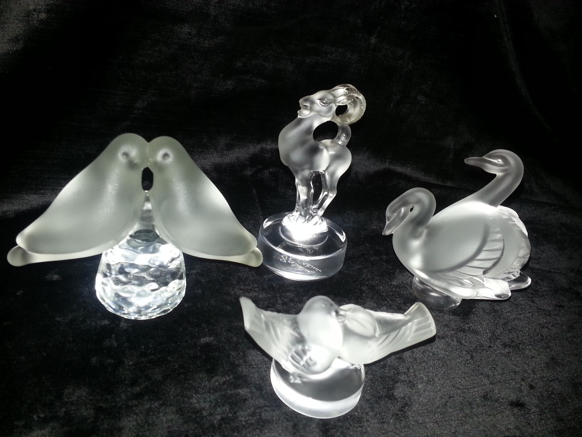 A collection of Vintage French Lalique paperweights