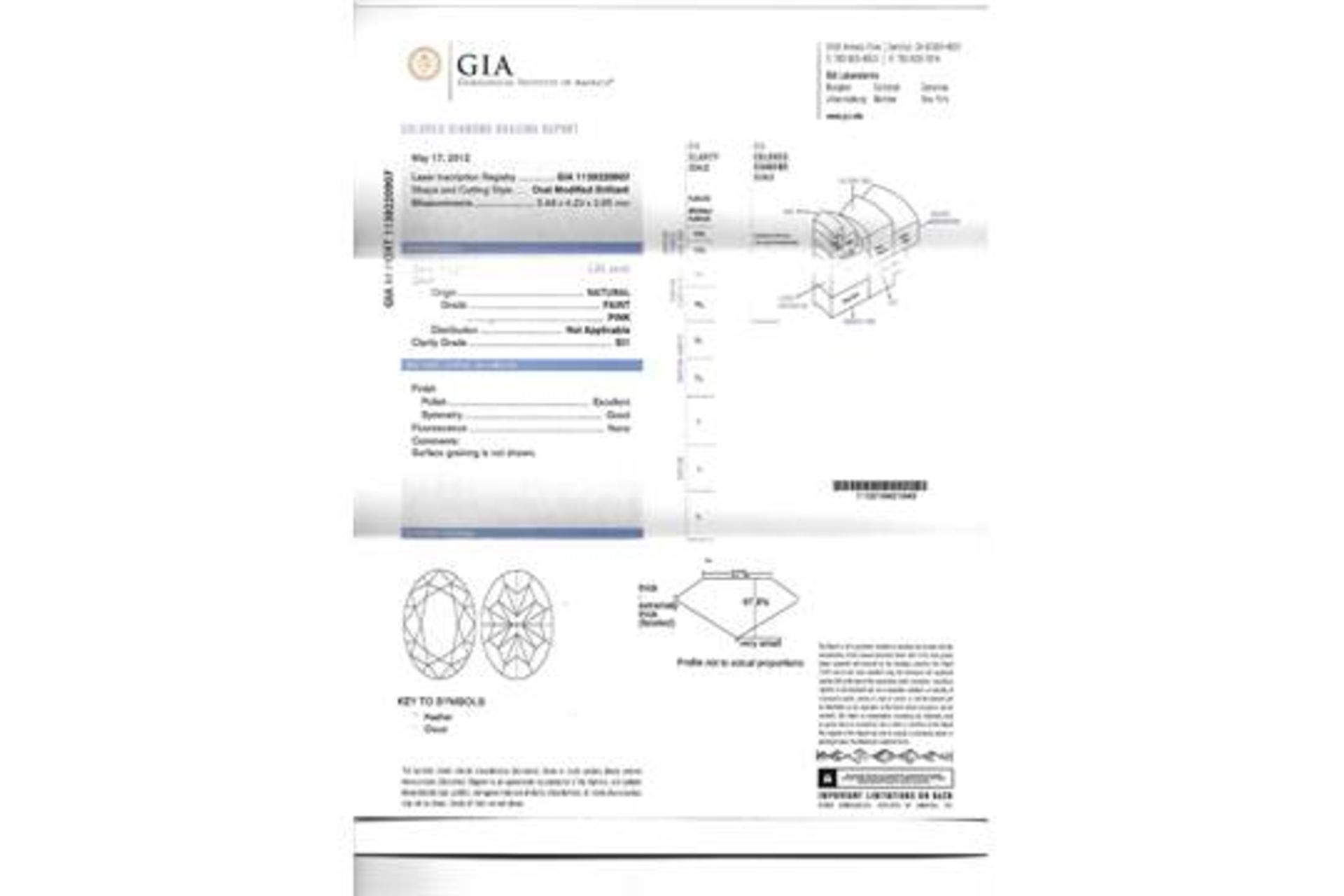 0.53 carat Oval Modified Brilliant Diamond - Image 3 of 4