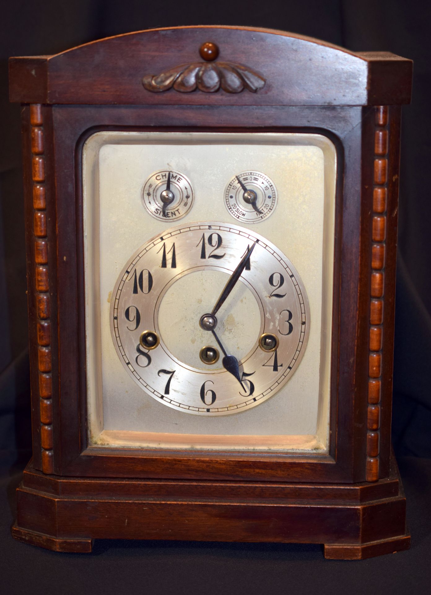 19th Century Junghams Mantel Clock In Mahogany And Walnut - Image 4 of 7