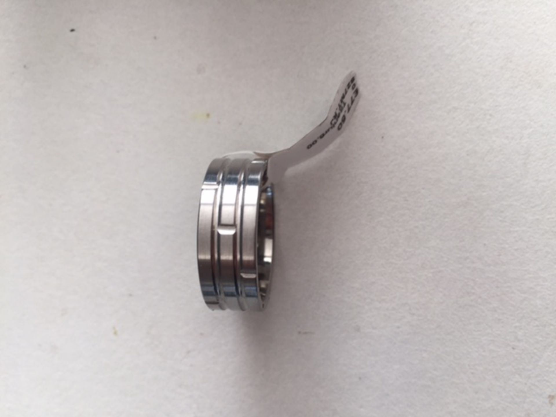 Titanium 7mm brick pattern ring. Free P&P