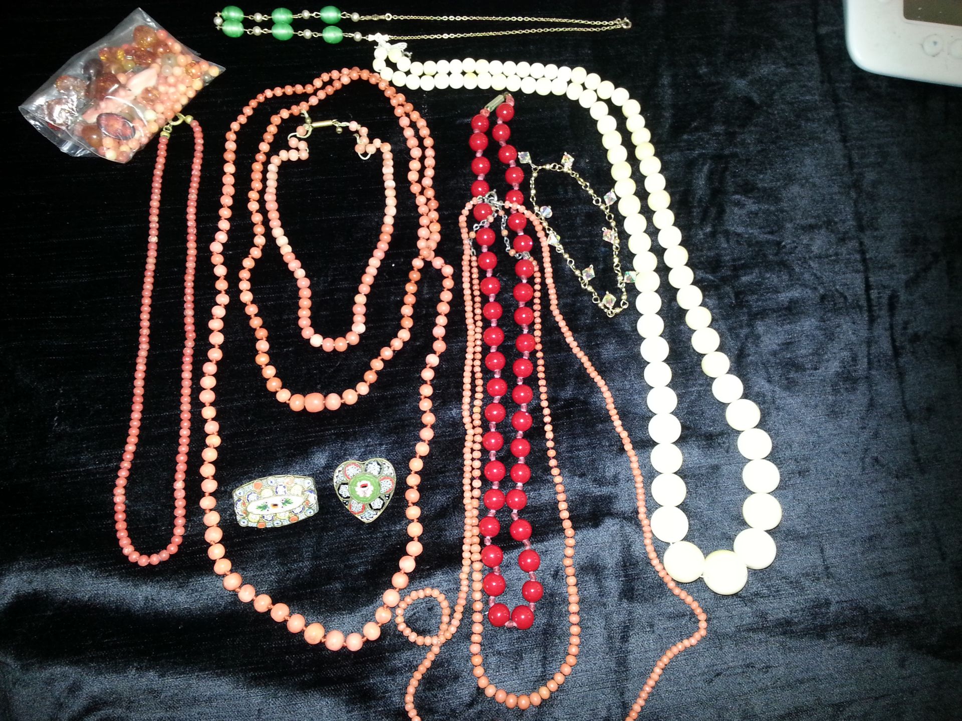 A collection of bead necklaces to include Coral and others. - Image 2 of 2