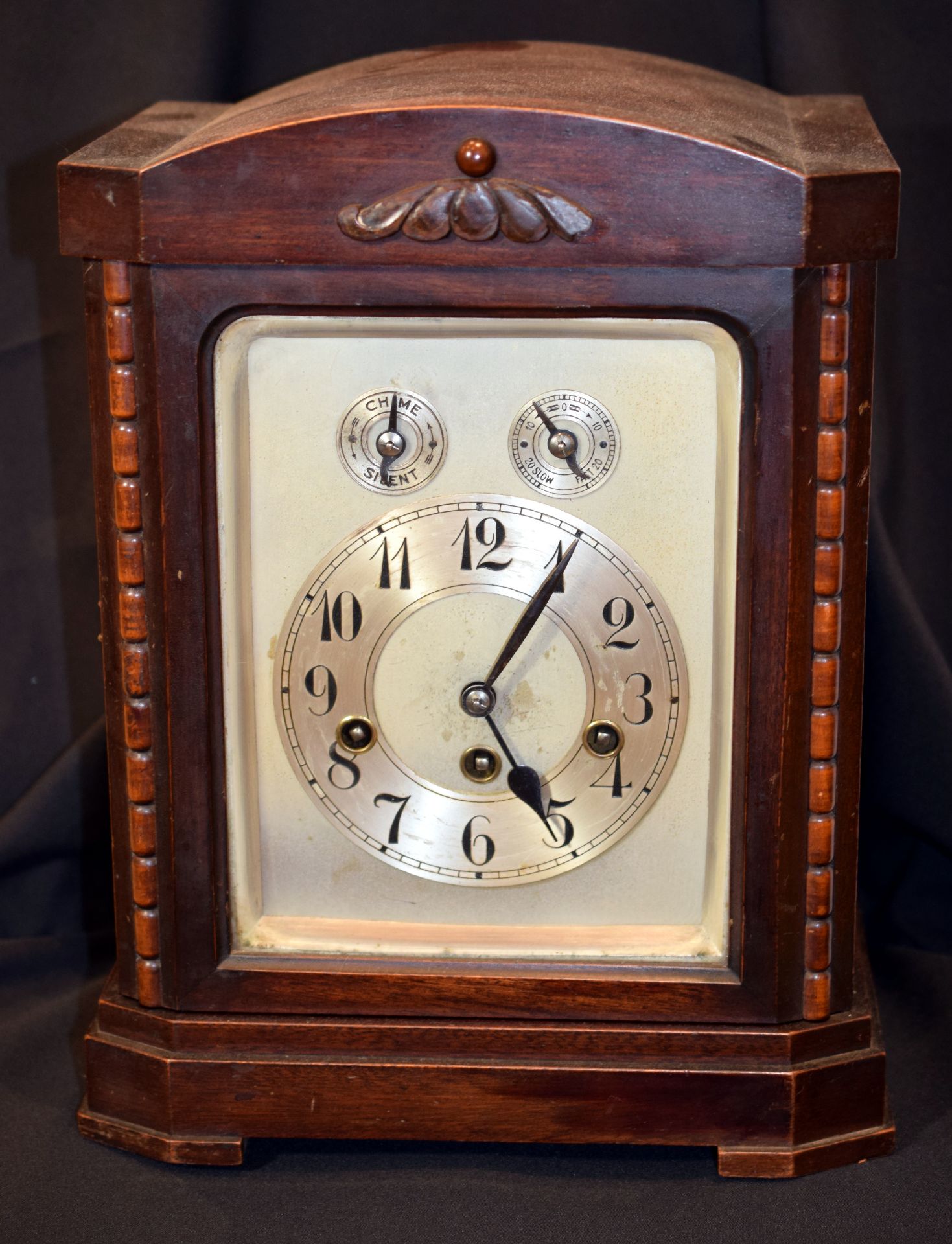 19th Century Junghams Mantel Clock In Mahogany And Walnut - Image 6 of 7