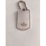 Gucci silver dogtag. Free P&P