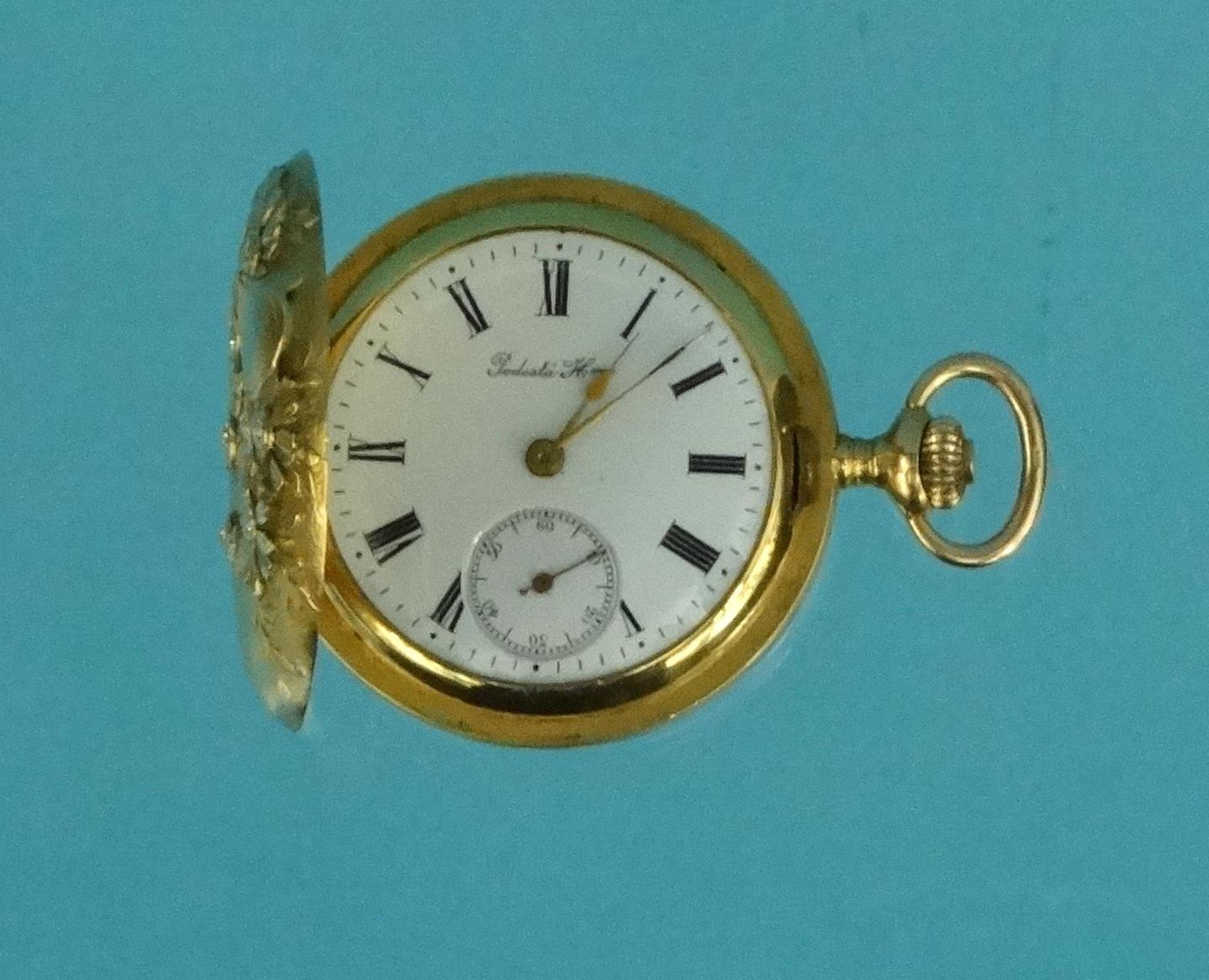 Antique 18 ct gold and Diamond pocket watch,signed L. Perrenoud & Co