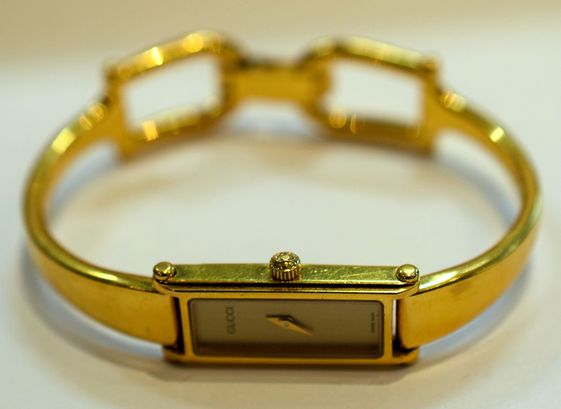 Ladies Gold-Plated Gucci Quartz Watch On Bracelet