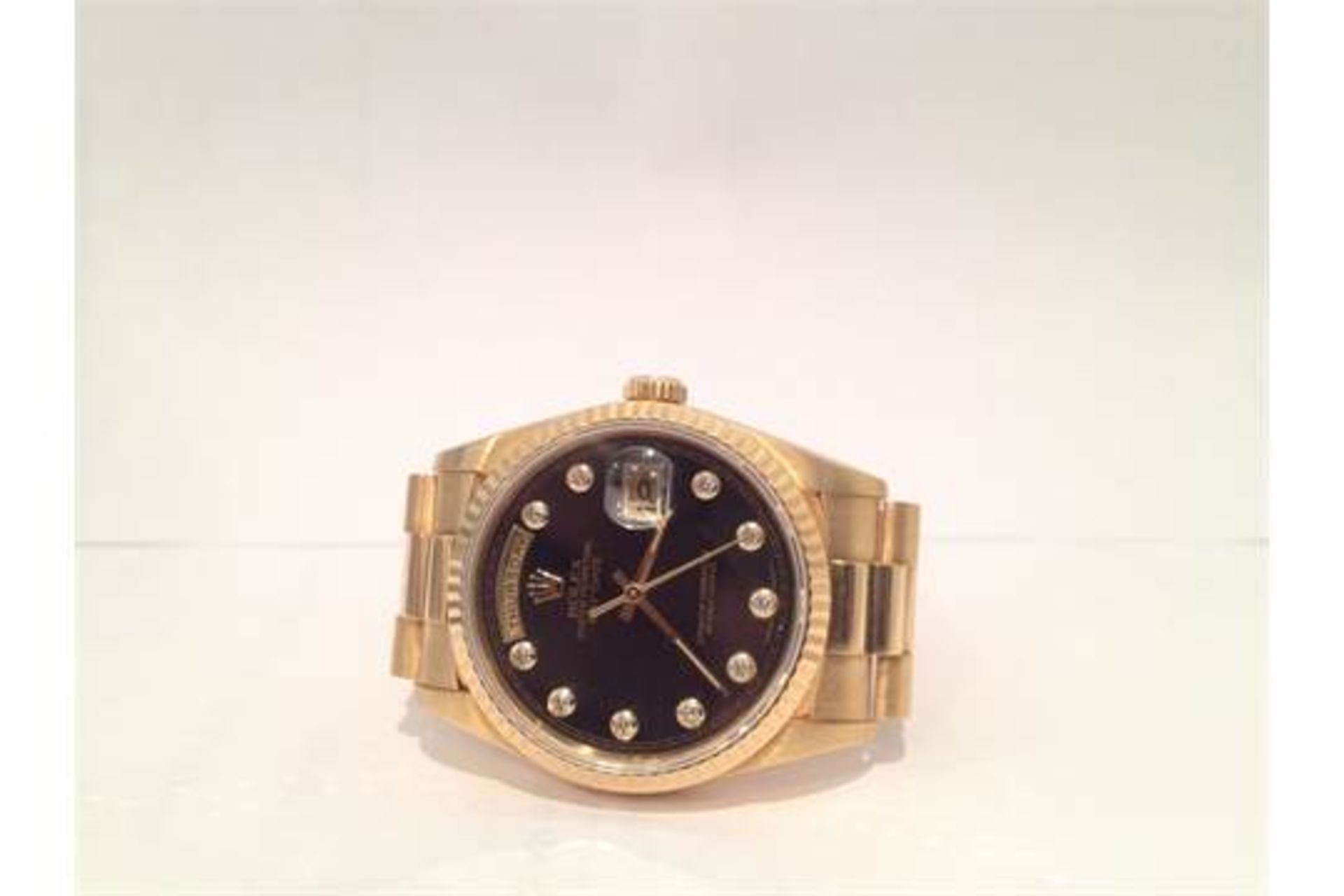 *NEXT BID WINS* Rare Rolex Day Date with Factory Original Onyx Rub over Diamond Stone Dial - Image 12 of 14