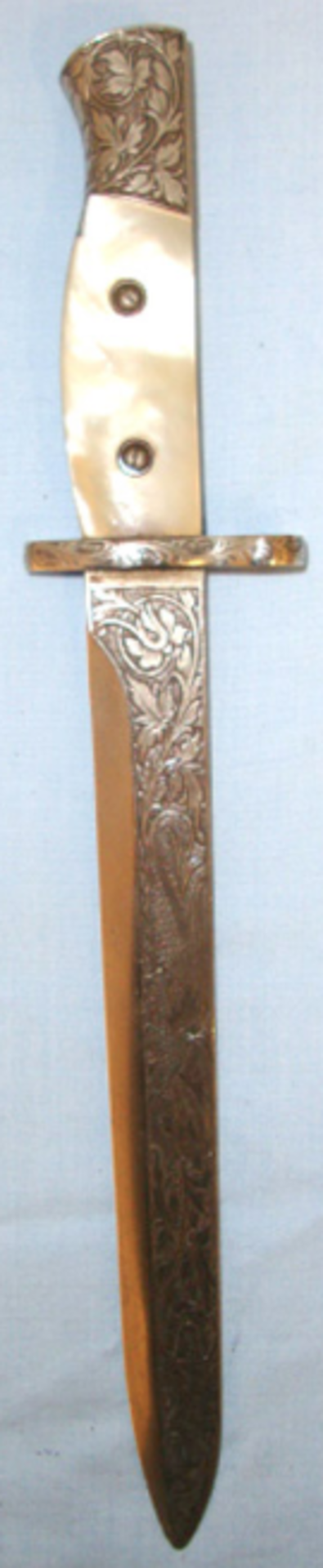 VERY RARE, Original 1960’s-1970’s Belgian FN Presentation Knife Bayonet With Engraved Blade - Image 3 of 3