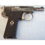 Webley & Scott Model 1908 .32 Calibre Semi Automatic Pistol & Magazine.