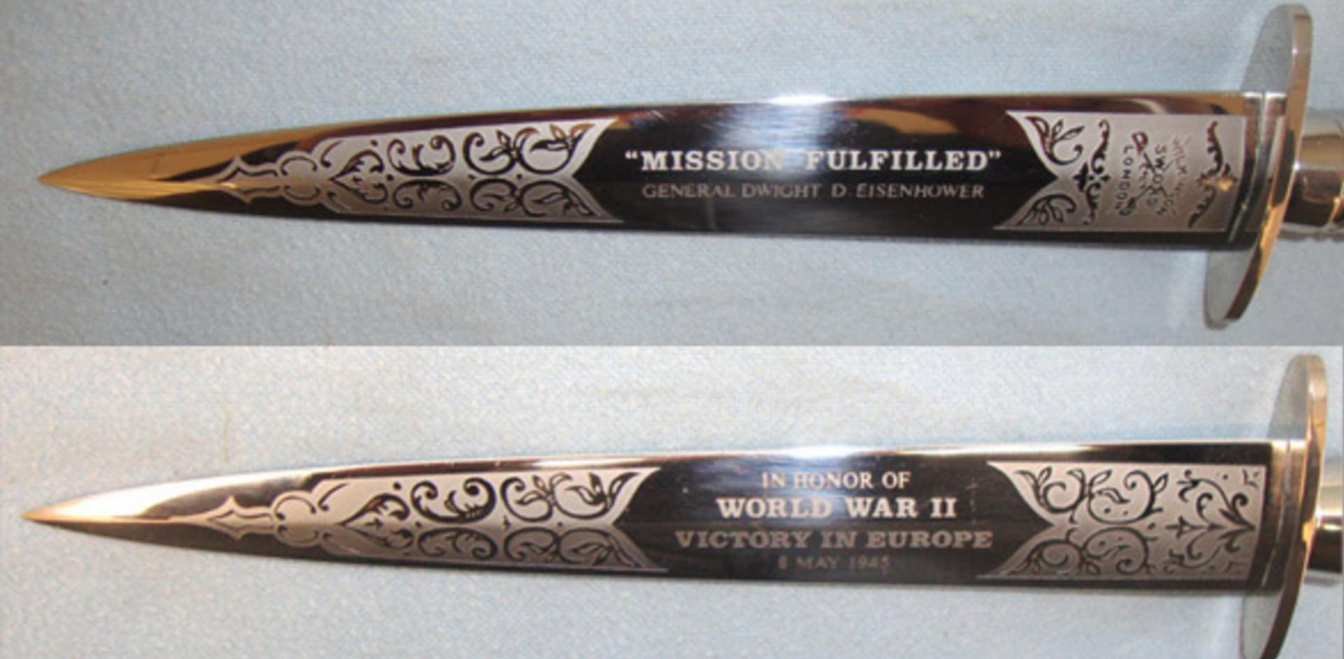 MINT, Cased Commemorative Fairbairn Sykes 3rd Pattern FS Fighting Knife 'WW2 VICTORY IN EUROPE' - Image 2 of 3