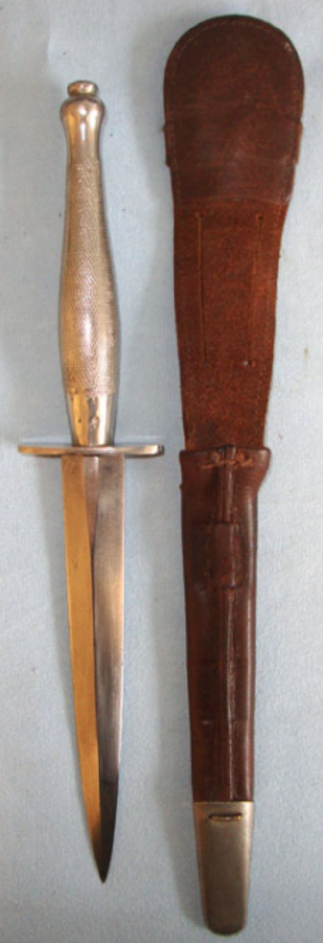 Original WW2 2nd Pattern Nickel Plated Officer’s 'Sterile' Fairbairn Sykes FS Commando Knife - Image 3 of 3